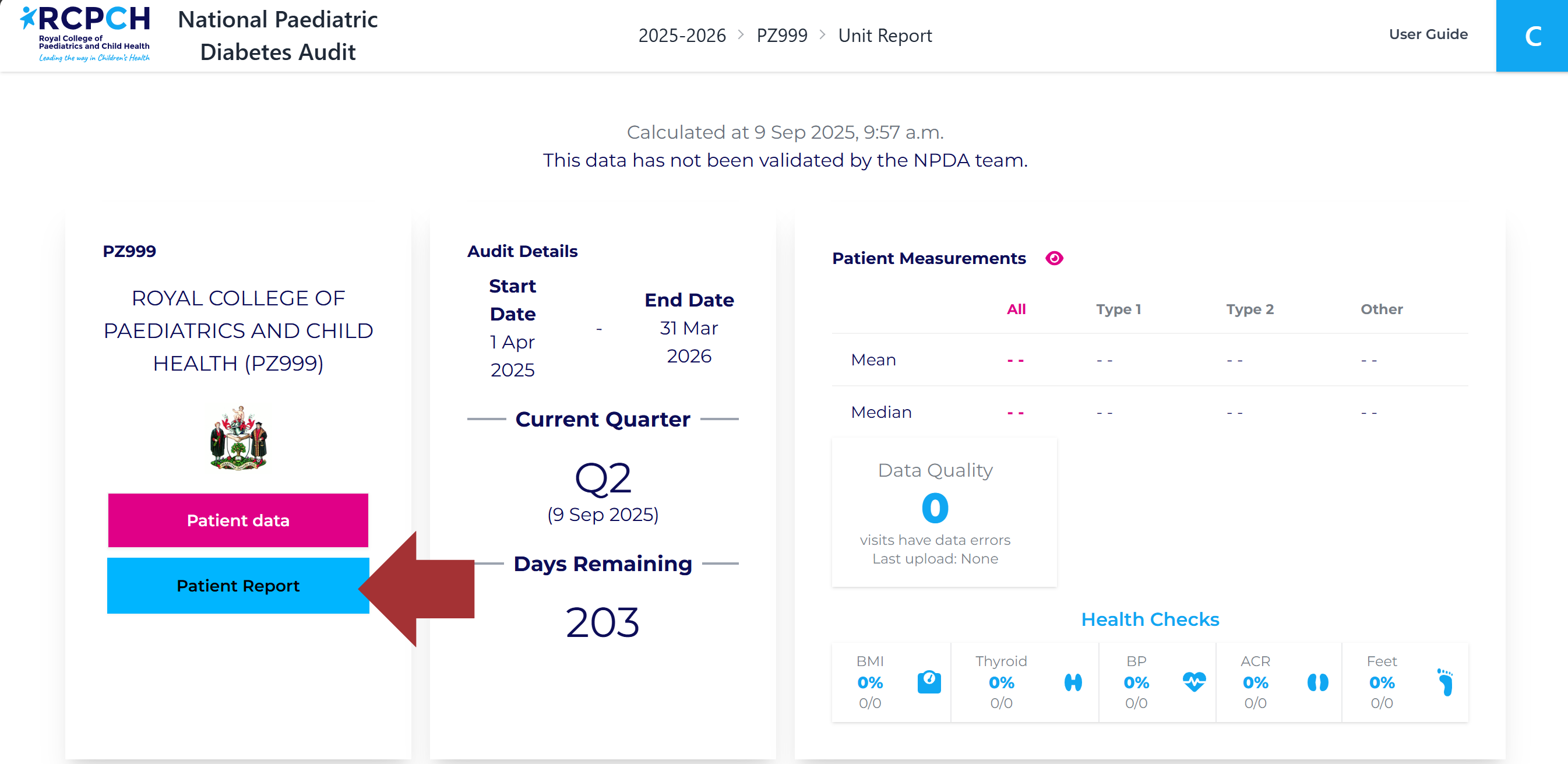 Patient report link